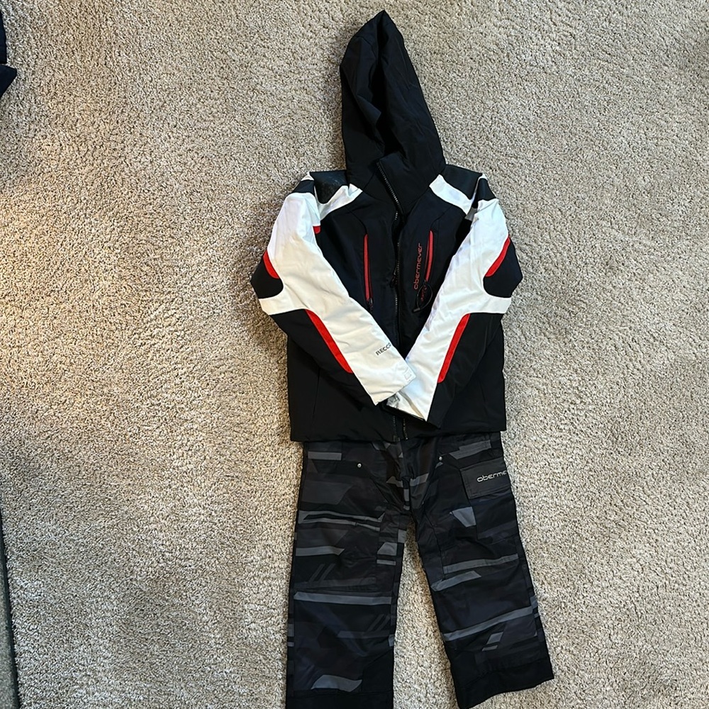 Obermeyer snow coat and I grow overalls
